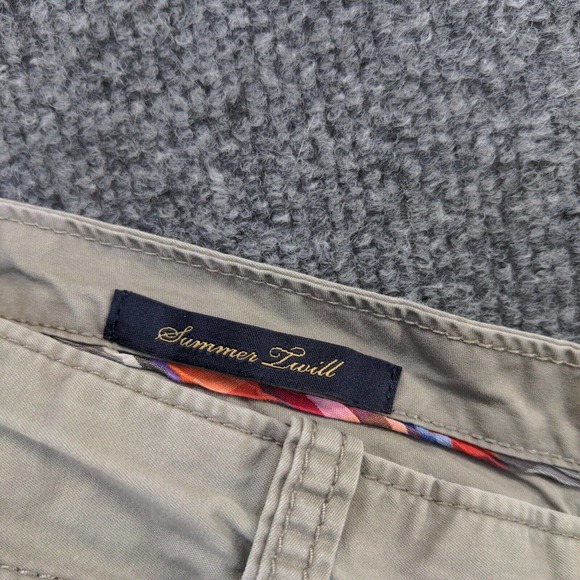 Saltaire Mens Summer Twill Chino Shorts Gray Size 38 Slash Pockets - Picture 10 of 12